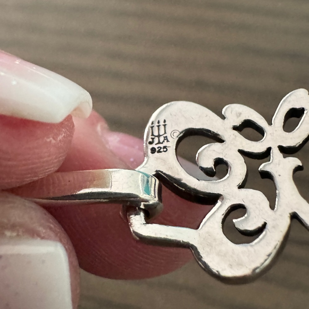 Retired James Avery Sterling Silver Butterfly Hook-On Bangle Bracelet 6.25โ - Picture 10 of 11